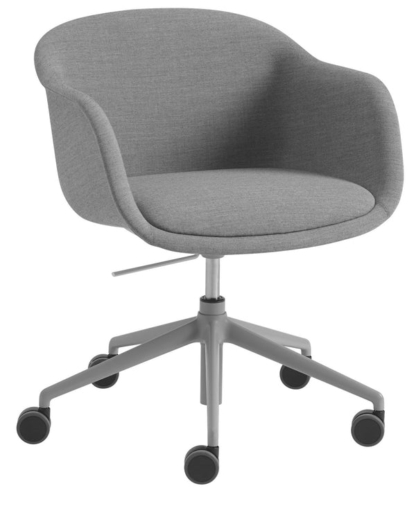 Fiber Conference Armchair - Swivel Base w/ Gas Lift, Castors & Tilt - Muuto - Chairs - Remix 133 Seat & Grey Base - HORNE
