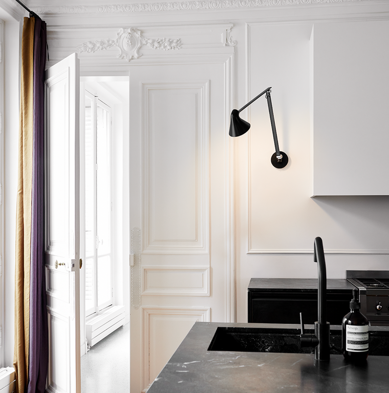 NJP Wall Lamp - Louis Poulsen - Wall Sconces - Black - Short Arm - 2700K - HORNE