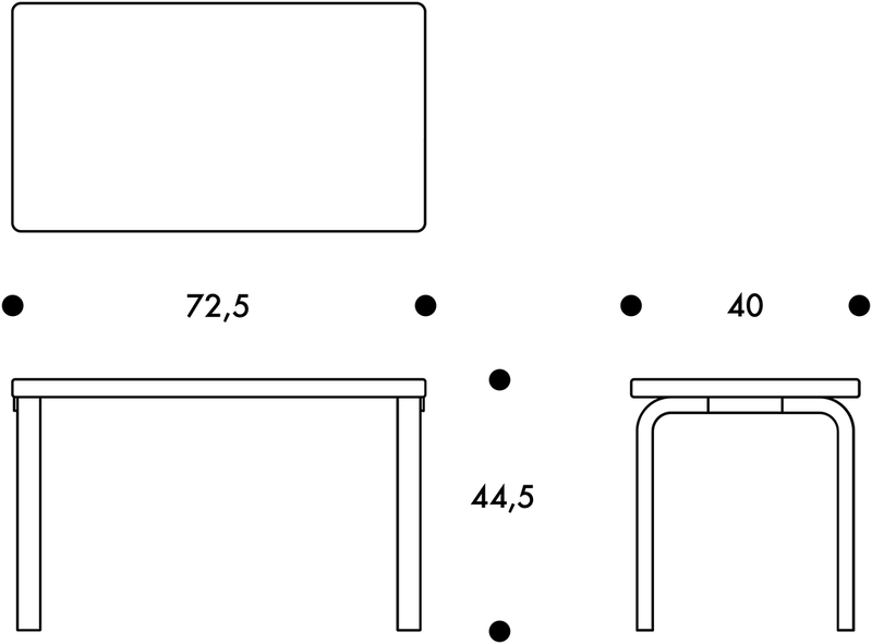 Aalto Bench 153B - Solid Top - Artek Stools + Benches + Ottomans - Birch - HORNE