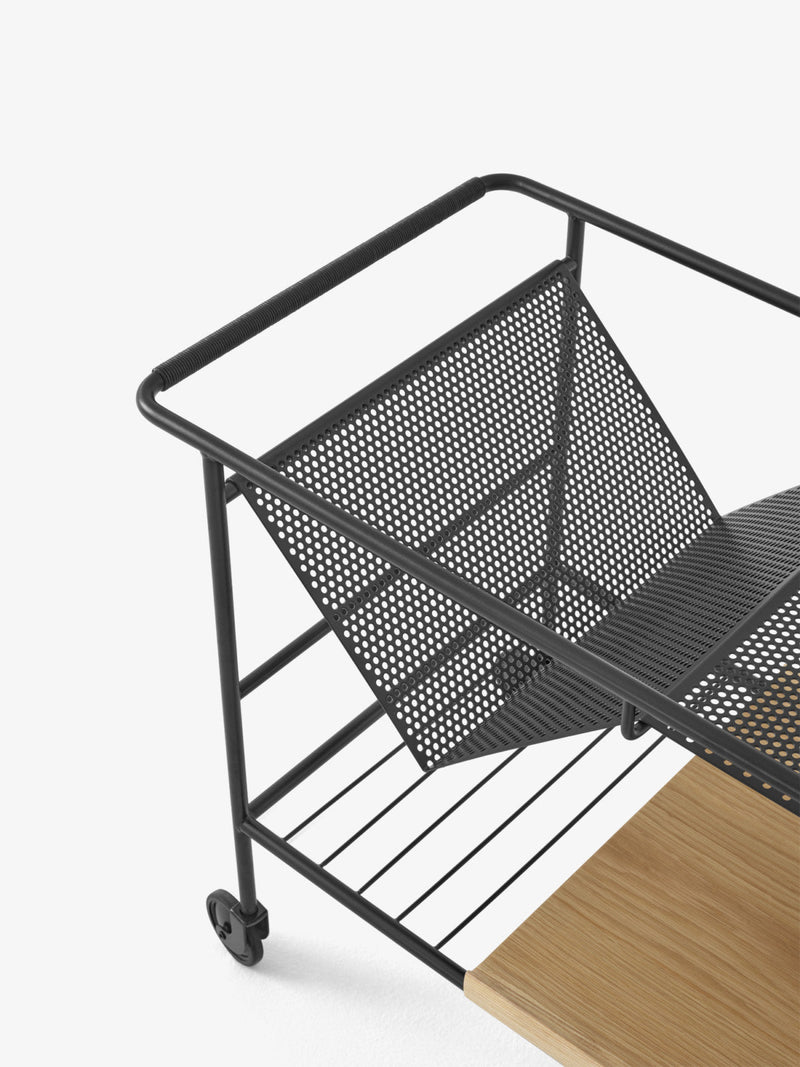 Alima Trolley - &Tradition Trolleys + Carts - Chrome & Lacquered Oak - HORNE