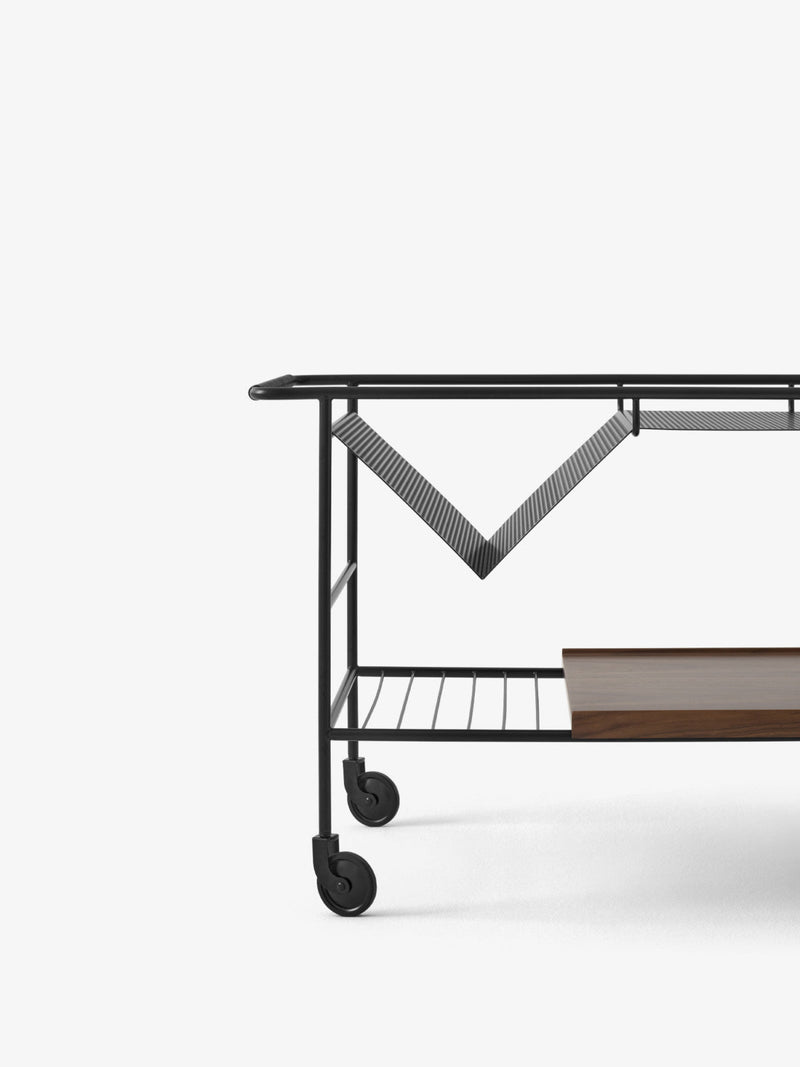 Alima Trolley - &Tradition Trolleys + Carts - Chrome & Lacquered Oak - HORNE