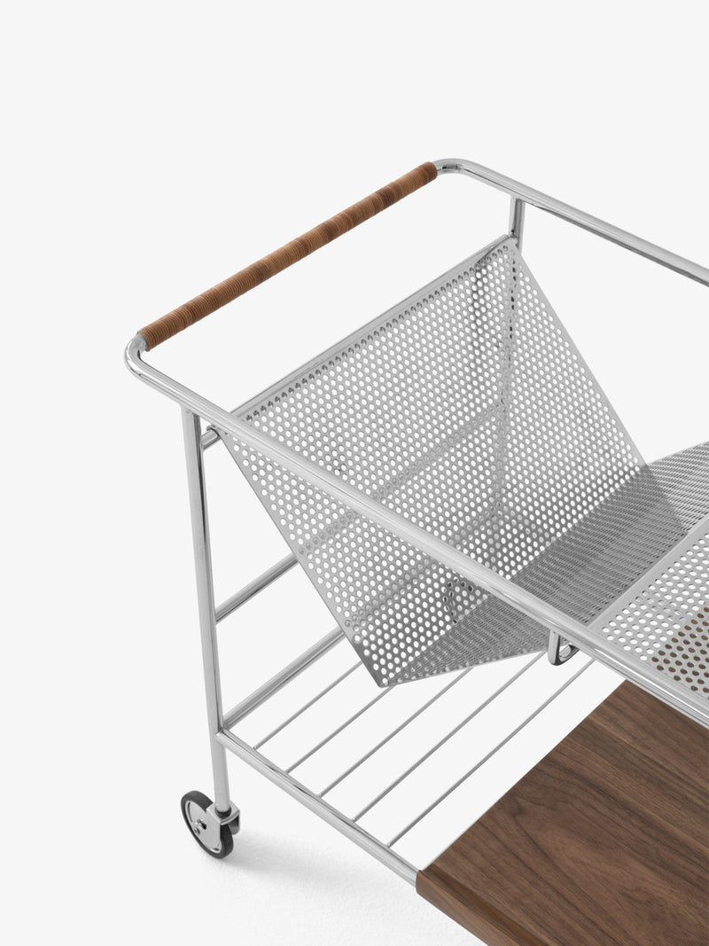 Alima Trolley - &Tradition Trolleys + Carts - Chrome & Lacquered Oak - HORNE