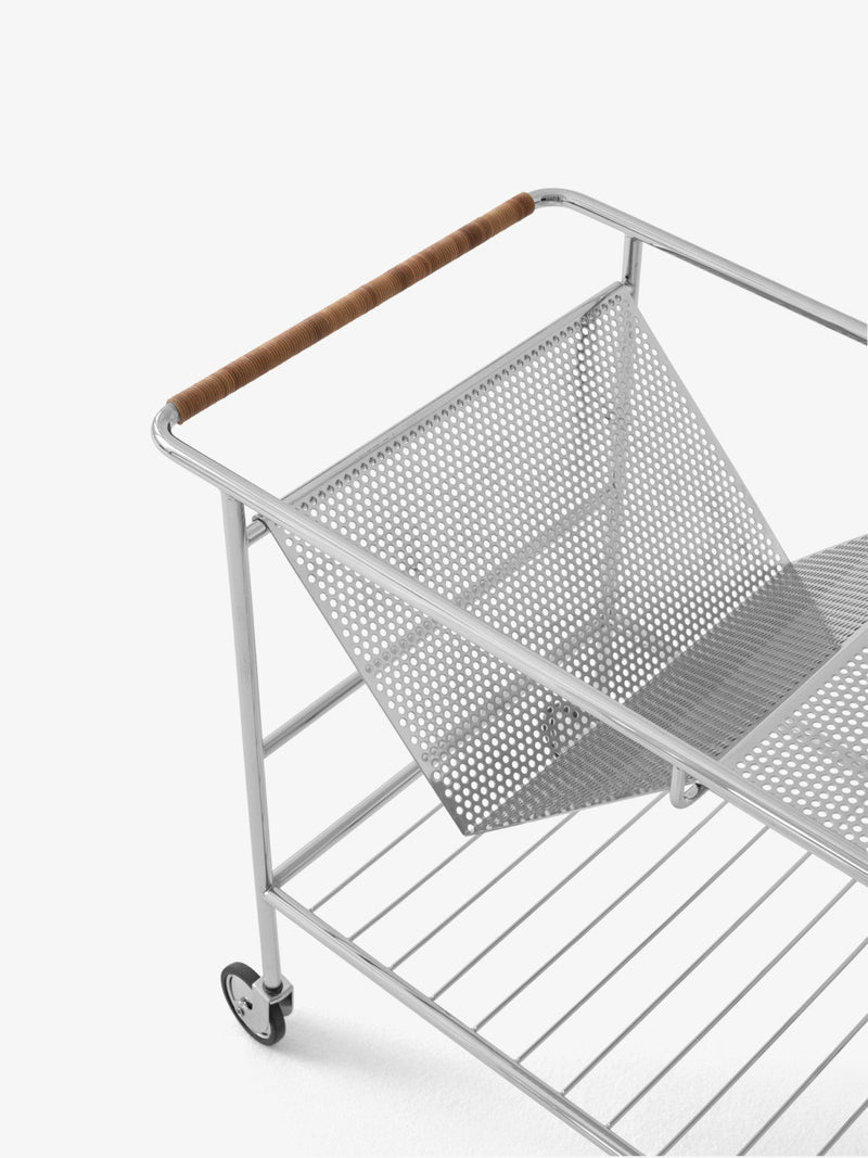 Alima Trolley - &Tradition Trolleys + Carts - Chrome & Lacquered Oak - HORNE