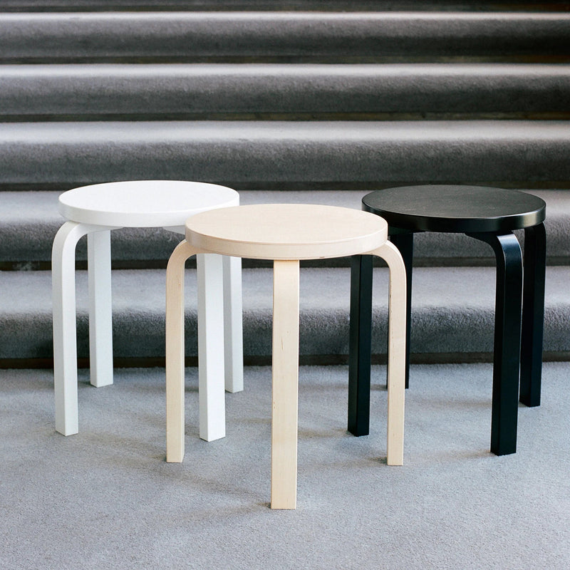 Alvar Aalto Stool E60 - Artek Stools + Benches + Ottomans - Wild Birch - HORNE
