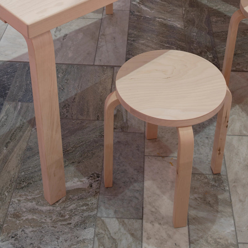 Alvar Aalto Stool E60 - Artek Stools + Benches + Ottomans - Wild Birch - HORNE