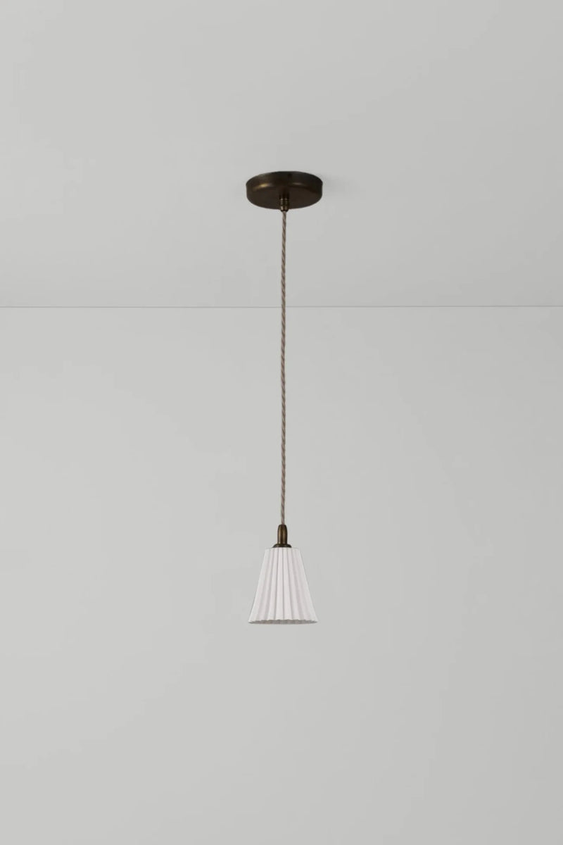 Antique Brass Pleat Pendant - Original BTC Pendants - HORNE