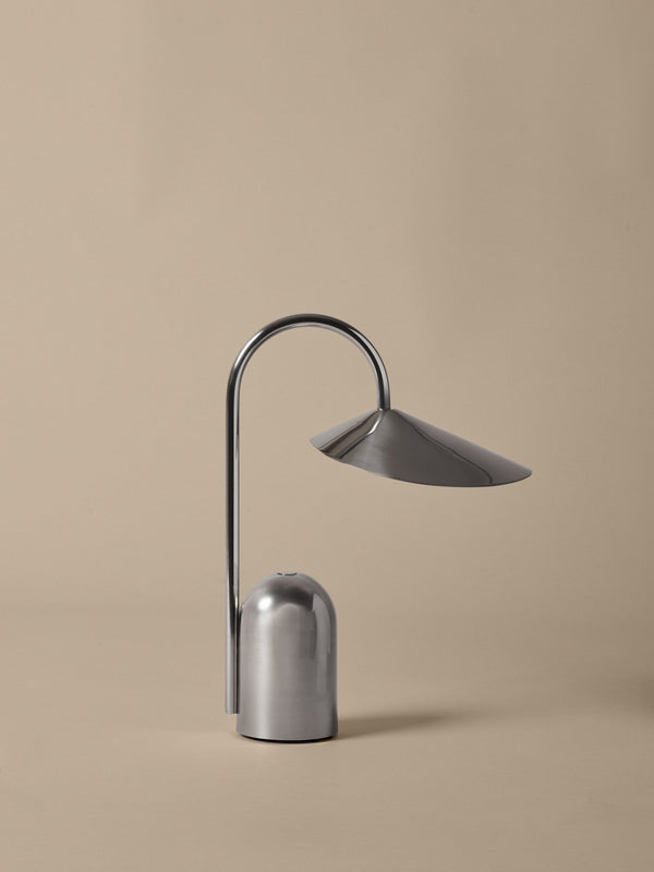 Arum Portable Lamp - Stainless Steel - Ferm Living Table + Task - HORNE