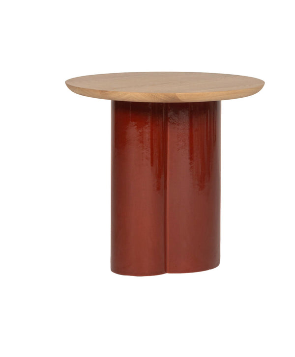 Arvin Side Table - Vincent Sheppard Tables - Natural Oak - Maroon - HORNE