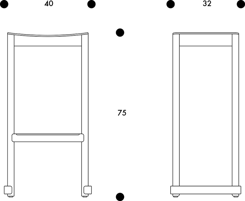 Atelier Bar Stool - Artek Stools + Benches + Ottomans - Counter 25.6