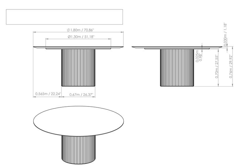 Atenas Round Dining Table - Urbia Tables - Ebano - HORNE