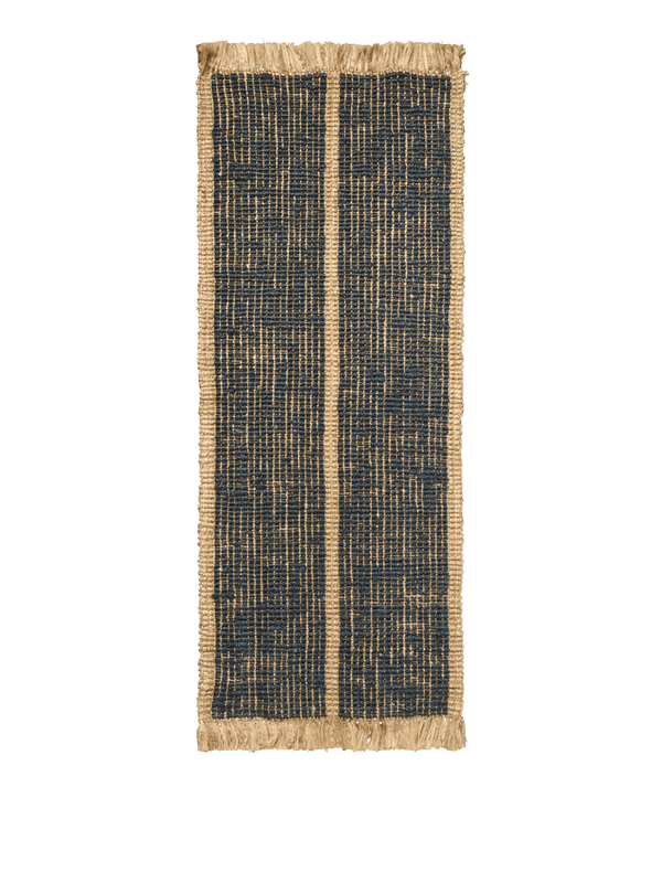 Athens Stripes Runner - Ferm Living Rugs - Natural/Ink Blue - HORNE