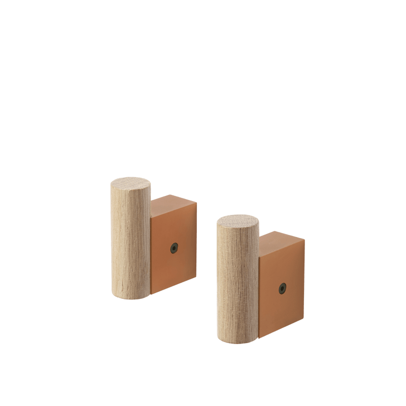 Attach Coat Hook - Set of 2 - Muuto Hangers & Hooks - Oak/Aluminum - HORNE