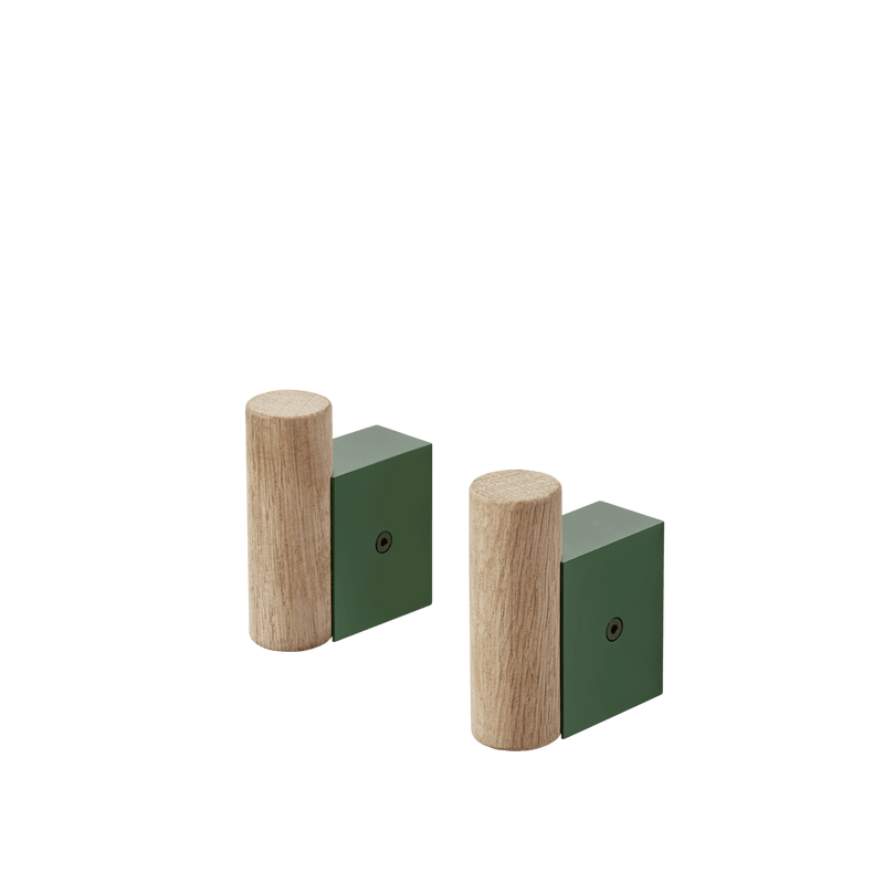 Attach Coat Hook - Set of 2 - Muuto Hangers & Hooks - Oak/Aluminum - HORNE