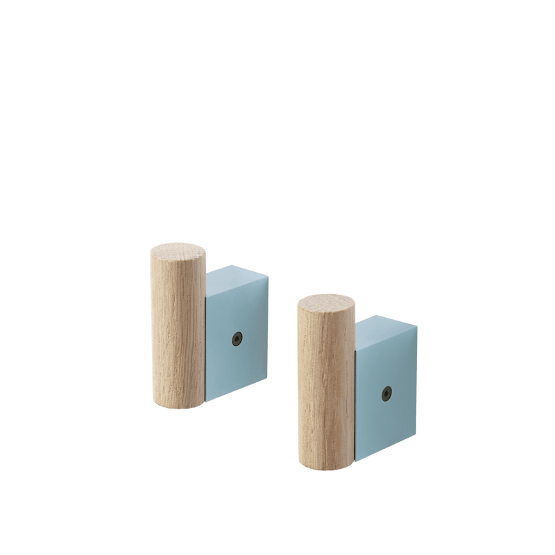 Attach Coat Hook - Set of 2 - Muuto Hangers & Hooks - Oak/Aluminum - HORNE