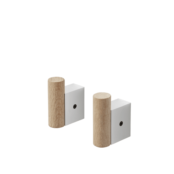 Attach Coat Hook - Set of 2 - Muuto Hangers & Hooks - Oak/Aluminum - HORNE
