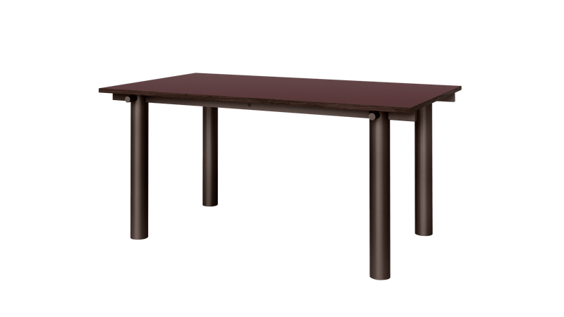 Atura Dining Table - 160 x 90 - Dark Chocolate/Burgundy Linoleum - Ferm Living Tables - HORNE