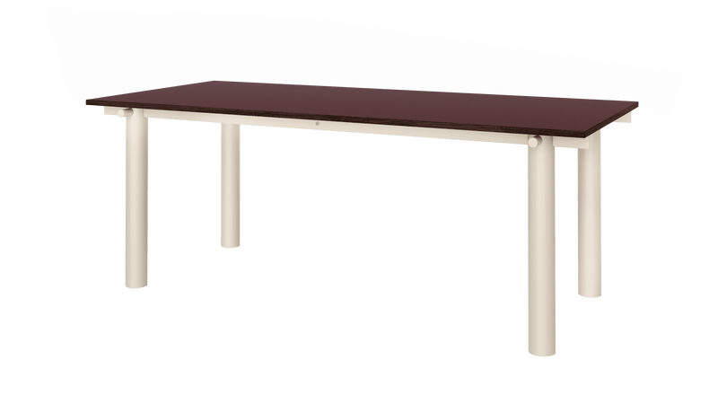 Atura Dining Table - 200 x 90 - Light Cashmere/Burgundy Linoleum - Ferm Living Tables - HORNE