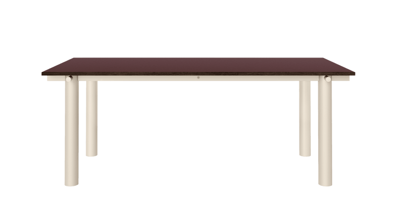 Atura Dining Table - 200 x 90 - Light Cashmere/Burgundy Linoleum - Ferm Living Tables - HORNE
