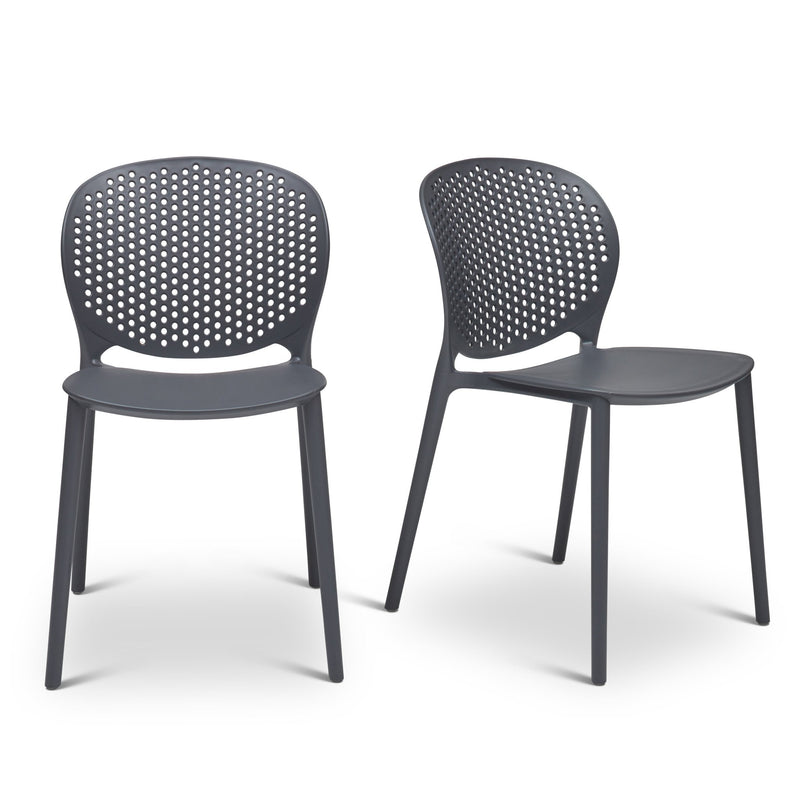 Bailey Outdoor Stacking Chair - Set of 4 - Urbia Chairs - Black Grey - HORNE