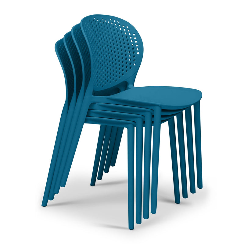 Bailey Outdoor Stacking Chair - Set of 4 - Urbia Chairs - Black Grey - HORNE