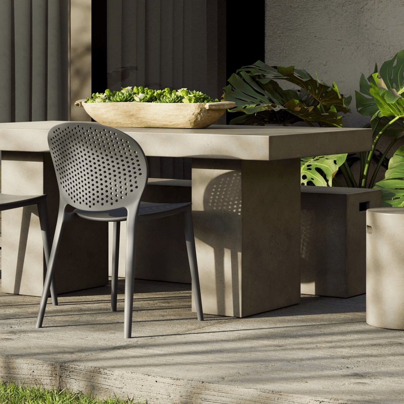 Bailey Outdoor Stacking Chair - Set of 4 - Urbia Chairs - Black Grey - HORNE