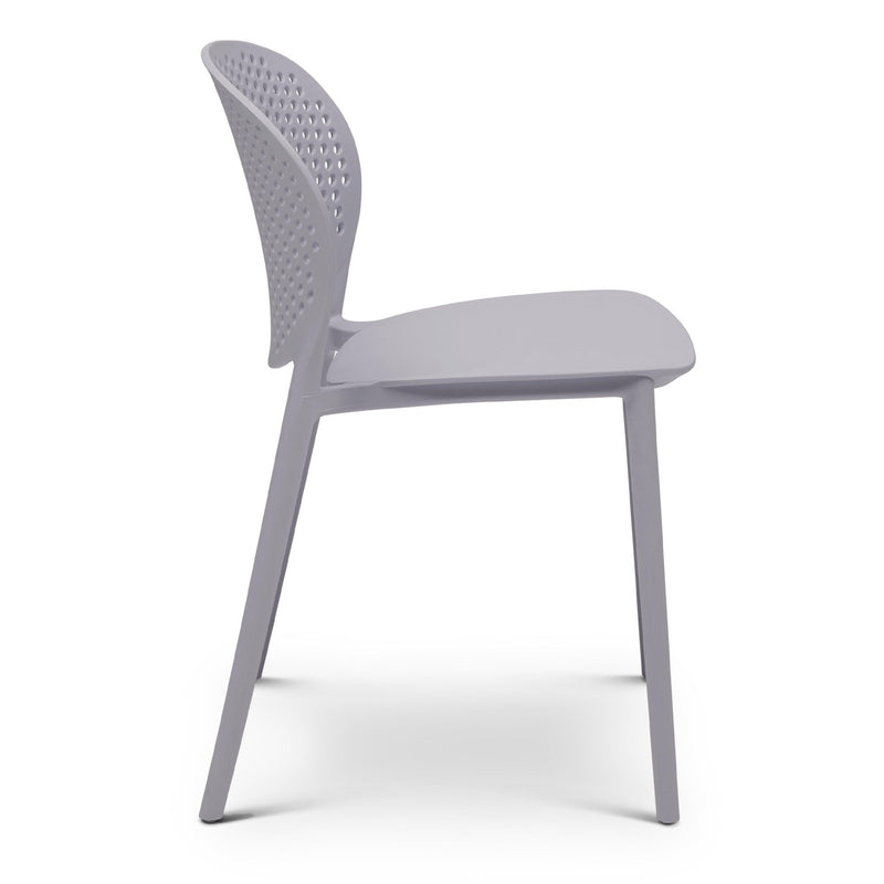 Bailey Outdoor Stacking Chair - Set of 4 - Urbia Chairs - Black Grey - HORNE