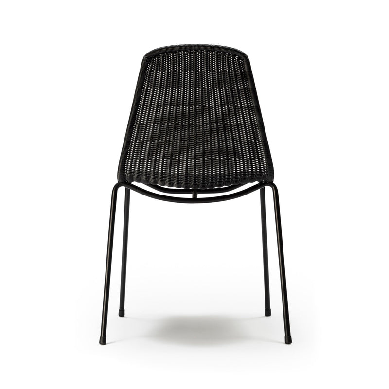 Basket Outdoor Dining Chair - Feelgood Designs - Outdoor Furniture - Wheat Seat/ Black Frame - HORNE
