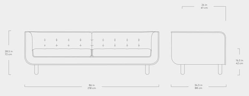 Beaconsfield Sofa - Gus* Modern - Chairs - Canyon Whiskey Leather - Walnut - HORNE