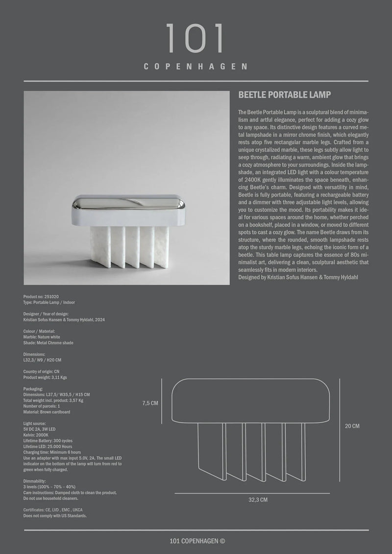 Beetle Portable Lamp - 101 Copenhagen Table + Task - HORNE