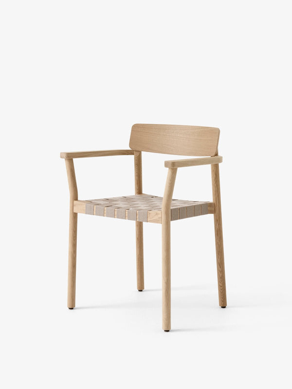 Betty Armchair - Linen Webbing Seat - &Tradition Chairs - Lacquered Oak with Natural Linen - HORNE