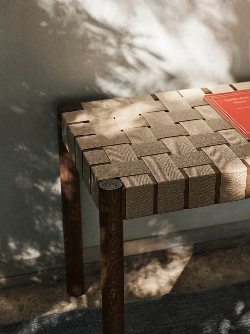 Betty Bench - &Tradition Stools + Benches + Ottomans - Smoked Oiled Oak with Natural Webbing - 41.3