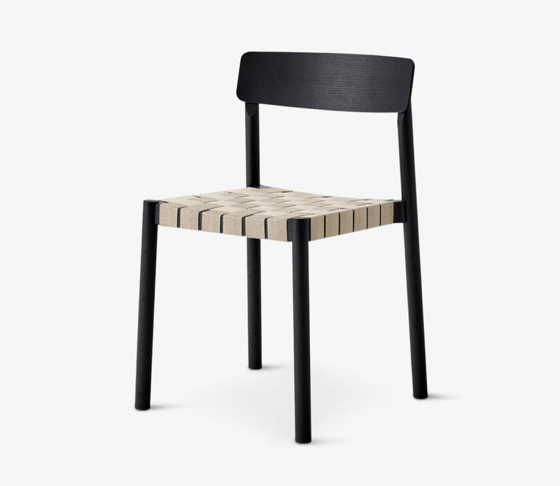 Betty Side Chair - No Upholstery - &Tradition Chairs - Smoked Oiled Oak with Natural Linen - HORNE