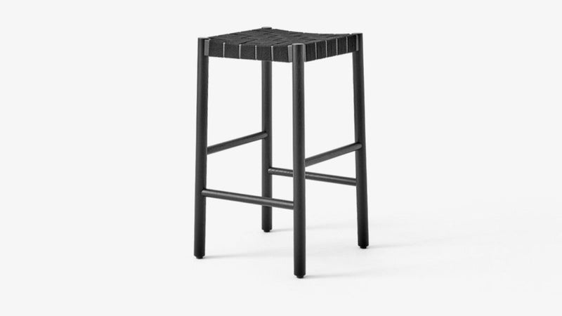 Betty Stool - &Tradition Stools + Benches + Ottomans - Smoked Oiled Oak with Natural Webbing - Bar Stool - HORNE