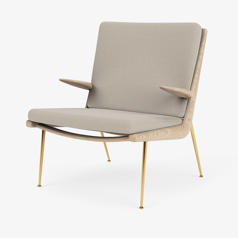 Boomerang Lounge Chair w/ Armrest - Oiled Oak w/ Brass - &Tradition Chairs - Hot Madison 988 - HORNE