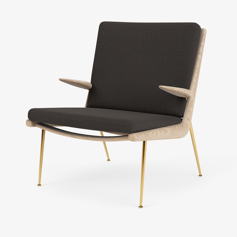 Boomerang Lounge Chair w/ Armrest - Oiled Oak w/ Brass - &Tradition Chairs - Hot Madison 988 - HORNE