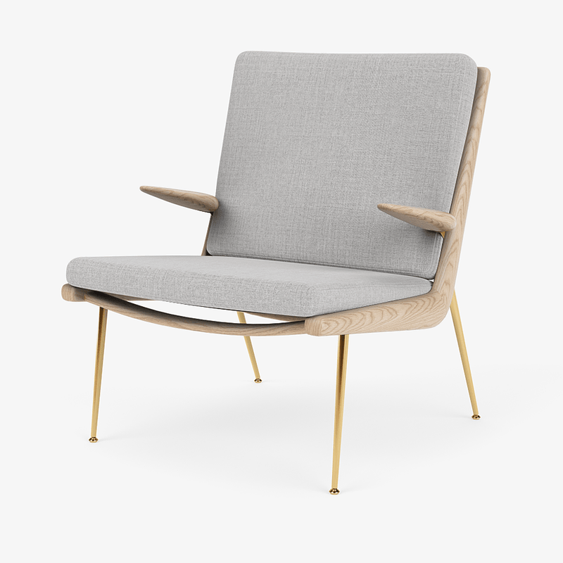 Boomerang Lounge Chair w/ Armrest - Oiled Oak w/ Brass - &Tradition Chairs - Hot Madison 988 - HORNE