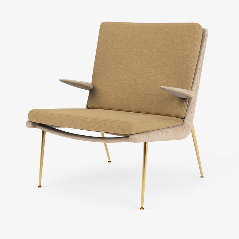 Boomerang Lounge Chair w/ Armrest - Oiled Oak w/ Brass - &Tradition Chairs - Hot Madison 988 - HORNE