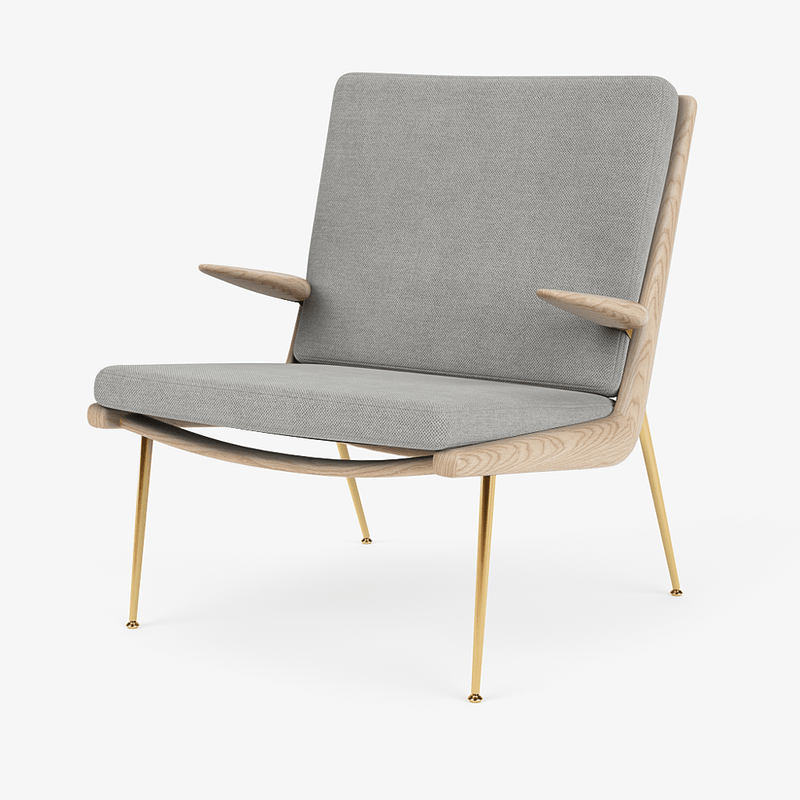 Boomerang Lounge Chair w/ Armrest - Oiled Oak w/ Brass - &Tradition Chairs - Hot Madison 988 - HORNE