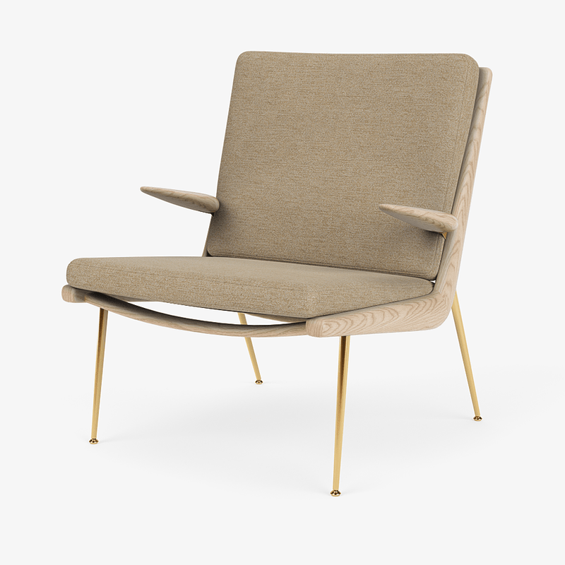 Boomerang Lounge Chair w/ Armrest - Oiled Oak w/ Brass - &Tradition Chairs - Hot Madison 988 - HORNE