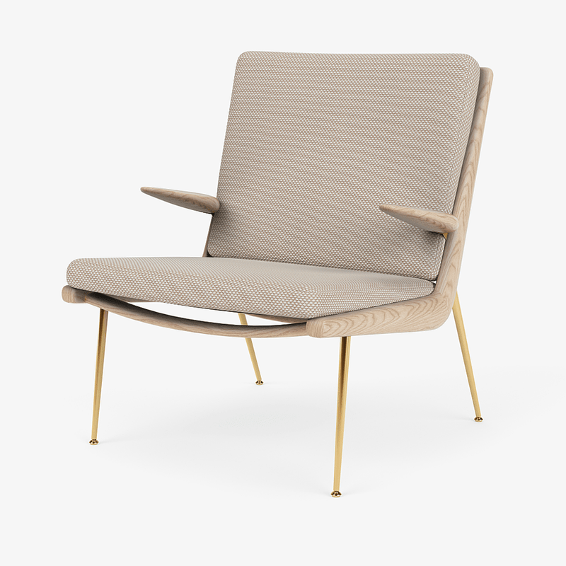 Boomerang Lounge Chair w/ Armrest - Oiled Oak w/ Brass - &Tradition Chairs - Hot Madison 988 - HORNE