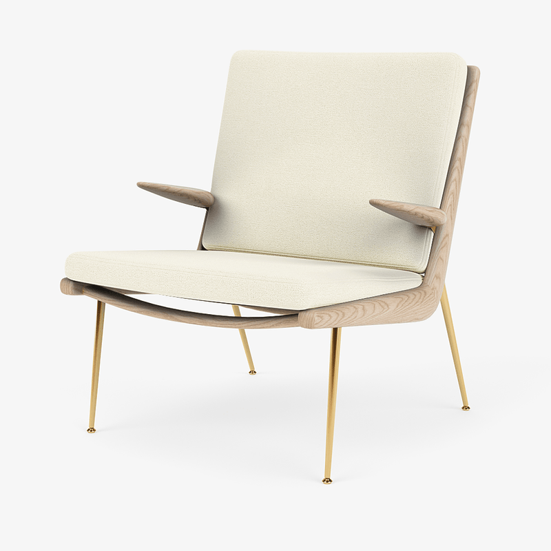 Boomerang Lounge Chair w/ Armrest - Oiled Oak w/ Brass - &Tradition Chairs - Hot Madison 988 - HORNE