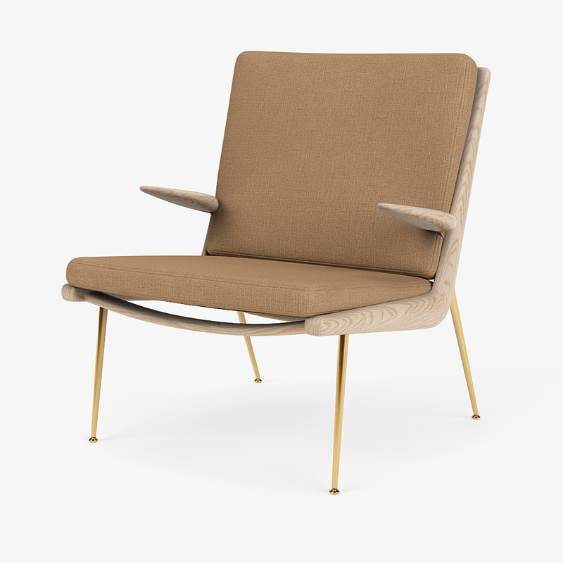 Boomerang Lounge Chair w/ Armrest - Oiled Oak w/ Brass - &Tradition Chairs - Hot Madison 988 - HORNE