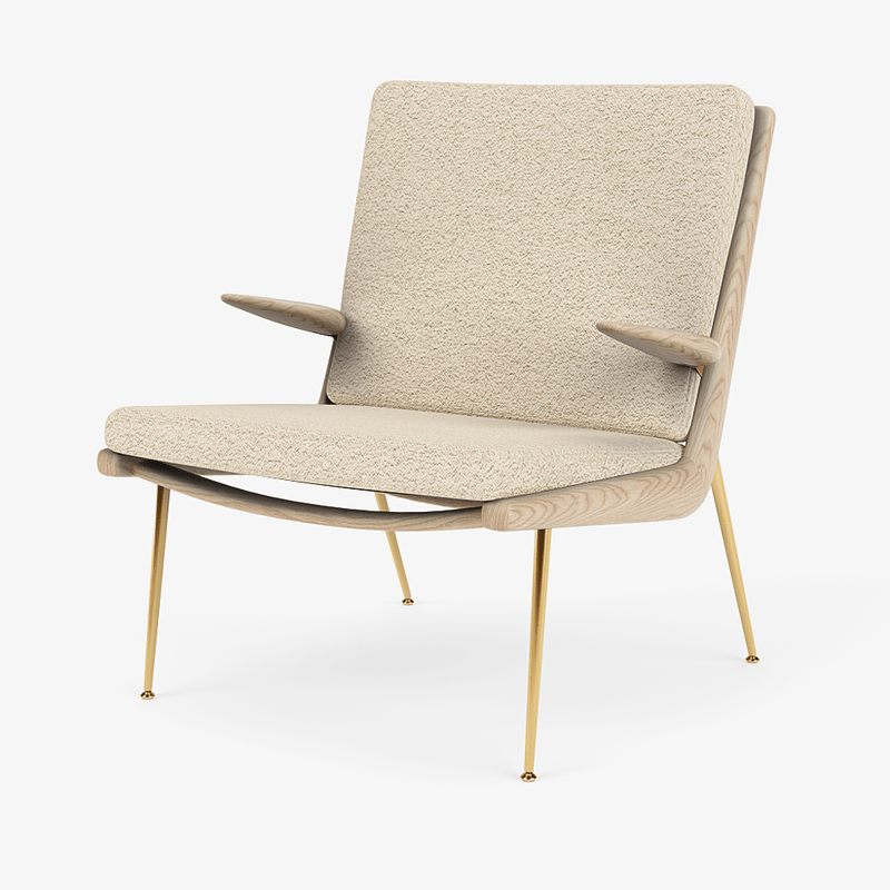 Boomerang Lounge Chair w/ Armrest - Oiled Oak w/ Brass - &Tradition Chairs - Hot Madison 988 - HORNE