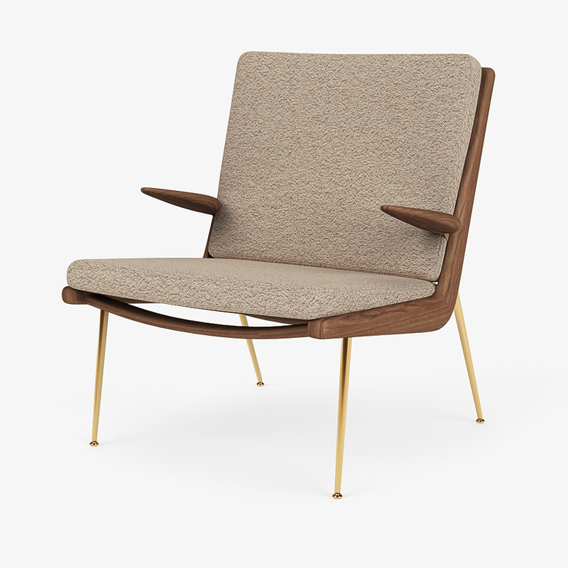 Boomerang Lounge Chair w/ Armrest - Oiled Walnut w/ Brass - &Tradition Chairs - Hot Madison 988 - HORNE