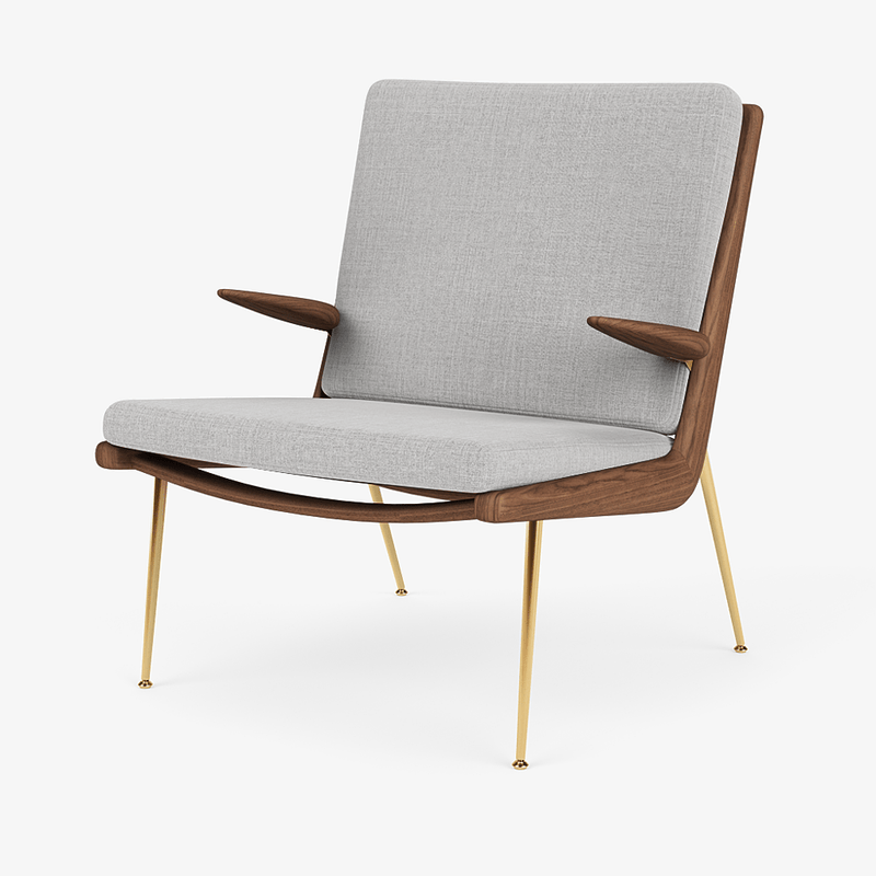 Boomerang Lounge Chair w/ Armrest - Oiled Walnut w/ Brass - &Tradition Chairs - Hot Madison 988 - HORNE