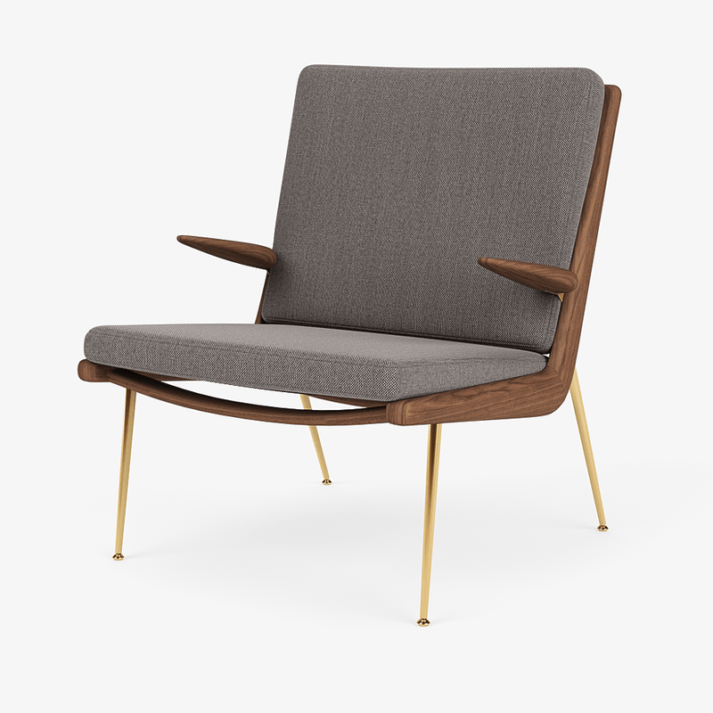 Boomerang Lounge Chair w/ Armrest - Oiled Walnut w/ Brass - &Tradition Chairs - Hot Madison 988 - HORNE