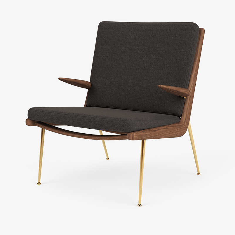 Boomerang Lounge Chair w/ Armrest - Oiled Walnut w/ Brass - &Tradition Chairs - Hot Madison 988 - HORNE