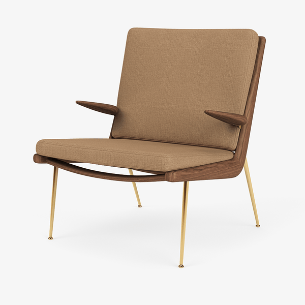 Boomerang Lounge Chair w/ Armrest - Oiled Walnut w/ Brass - &Tradition Chairs - Hot Madison 988 - HORNE