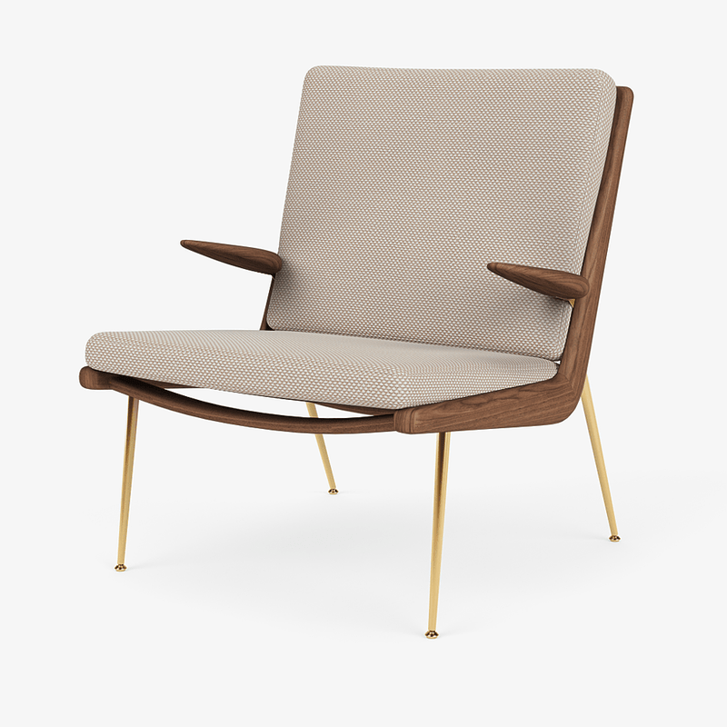 Boomerang Lounge Chair w/ Armrest - Oiled Walnut w/ Brass - &Tradition Chairs - Hot Madison 988 - HORNE