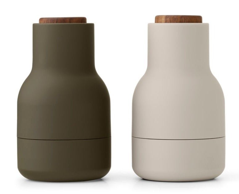 Bottle Grinders Small - Set of 2 - Audo Copenhagen - Kitchen Tools - Hunting Green - Walnut Lid - HORNE